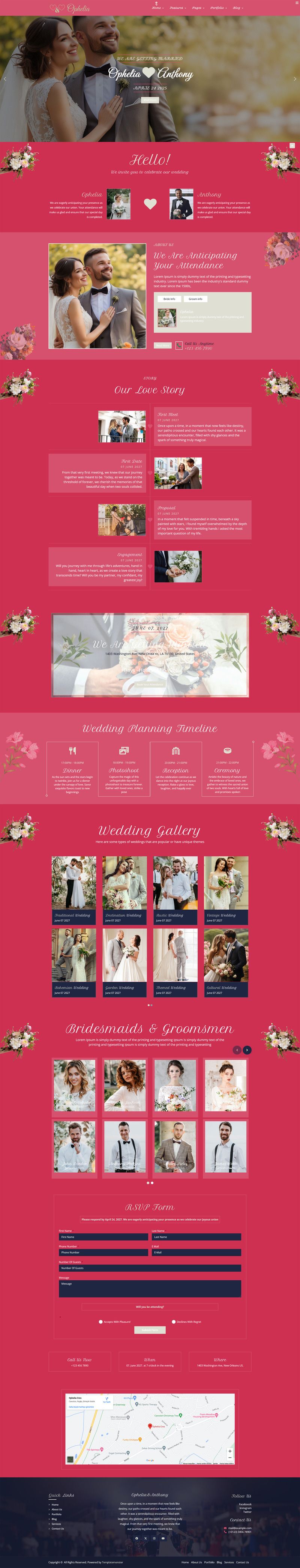 Ophelia Joomla Wedding and Dating Template - Features Image 3