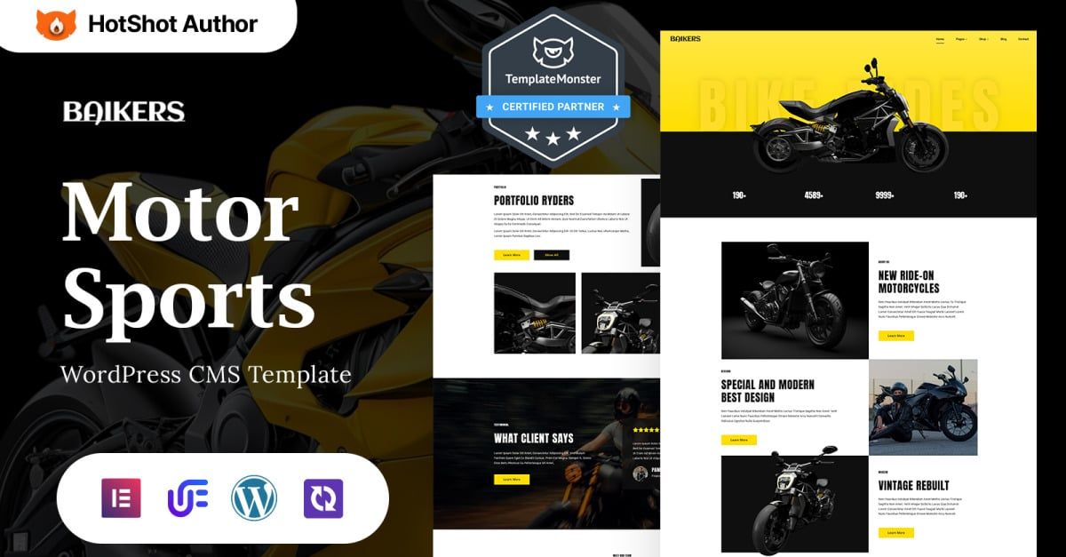 Baikers - Motor Sports And Racing WordPress Elementor Theme