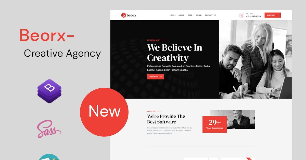 Beorx - Creative Agency Bootstrap Template