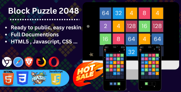 Block Puzzle 2048 HTML5 Game (Phaser 3)