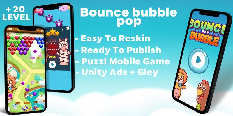 Bounce Bubble Pop - Unity App Source Code.  by Inassdream13