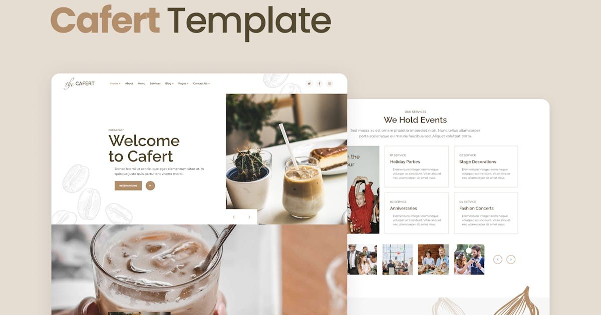 Cafe and Restaurant Website Template - code.market