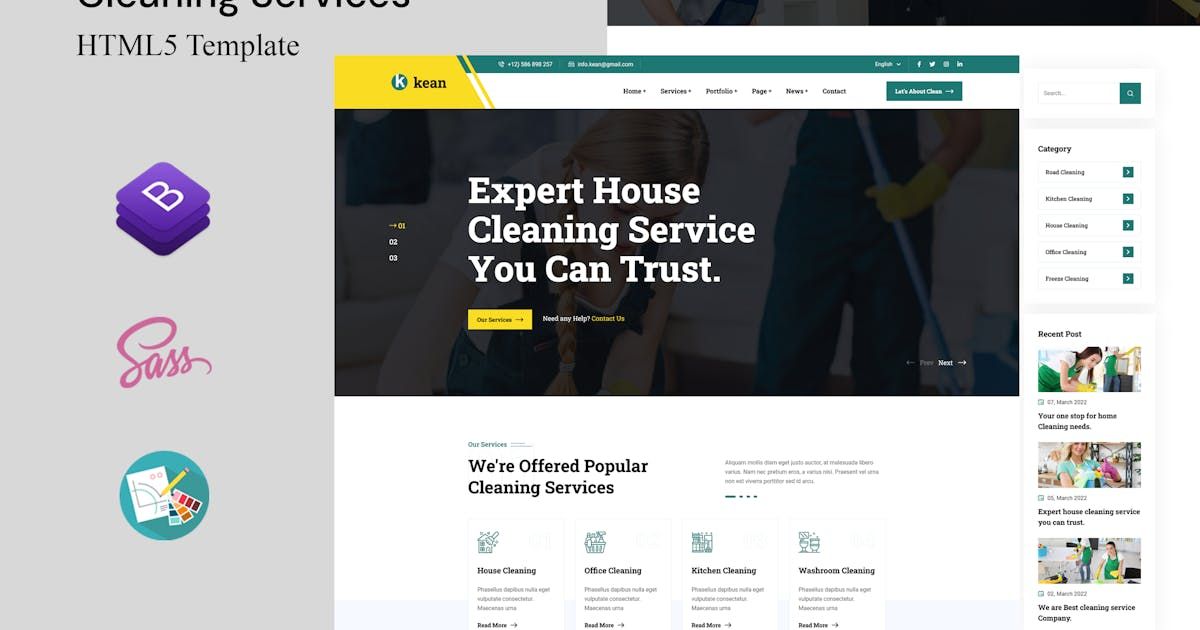 Cleaning Services Bootstrap & HTML5 Template
