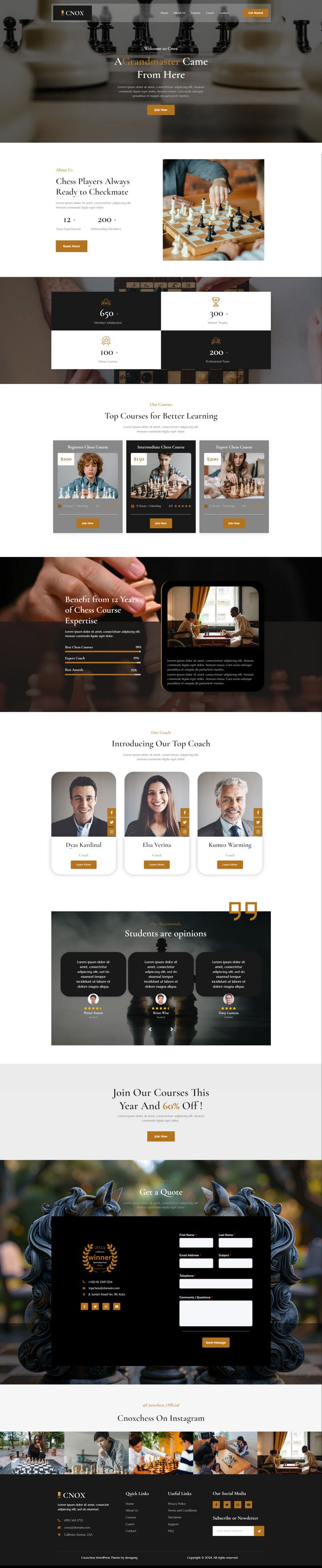 Cnox - The Chess Master WordPress Elementor Theme - Features Image 1