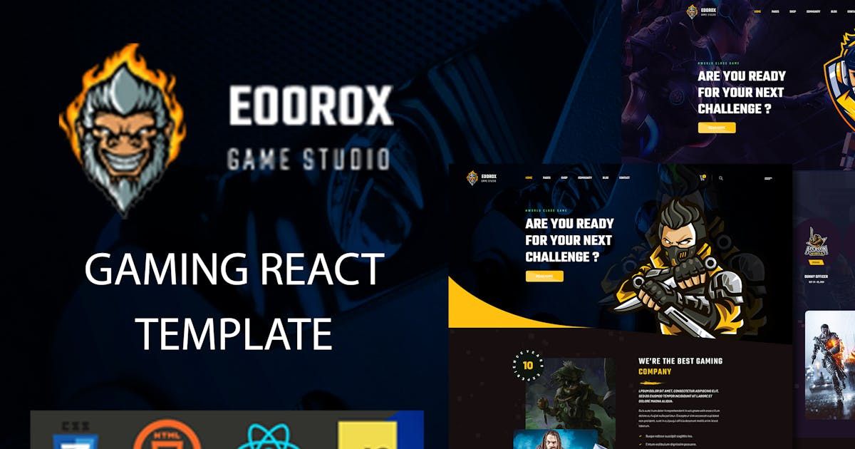 Eoorox - React Gaming and eSports Template