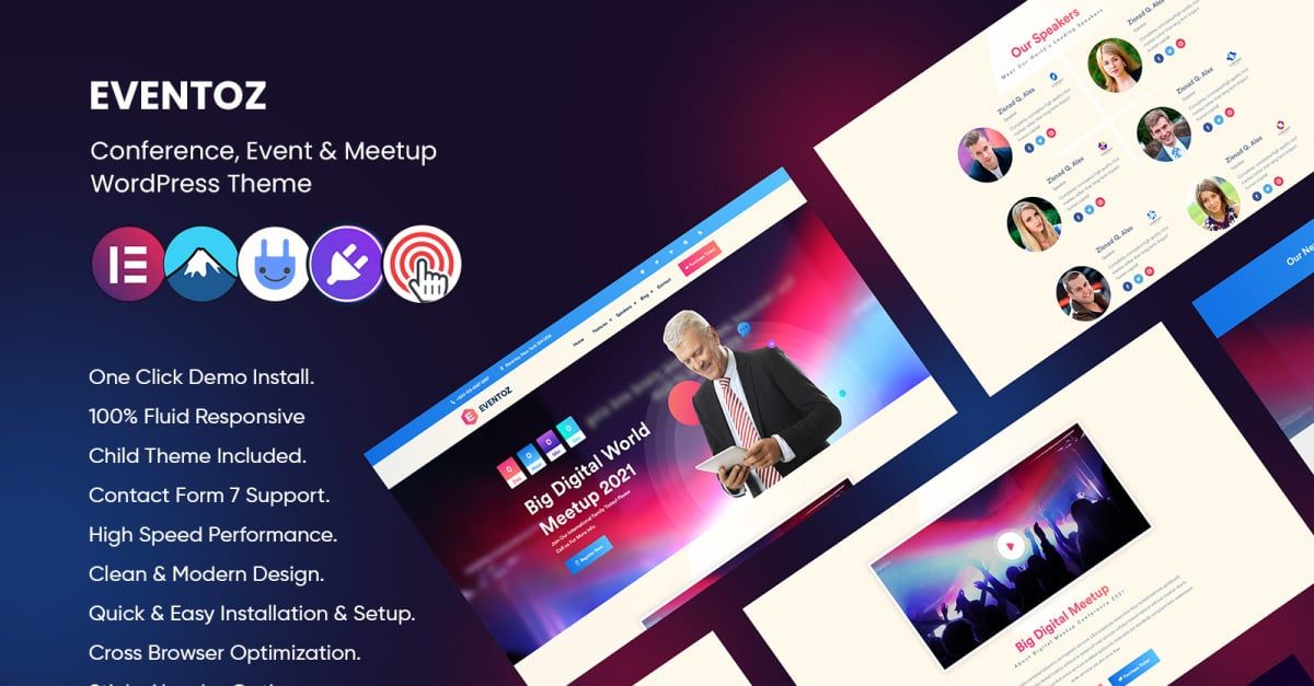 Eventoz - Conference, Event And Meetup WordPress Theme.