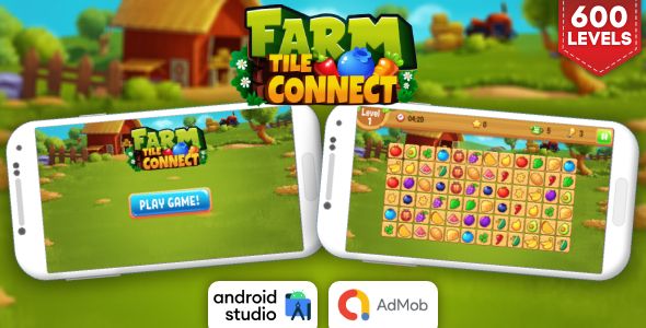 Farm Tile Connect - Matching Game Android Studio Project with AdMob Ads + Ready to Publish