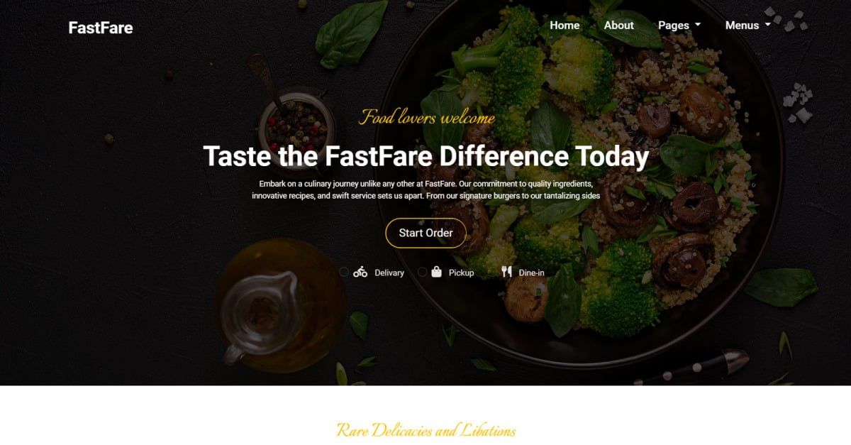 FastFare | Fast Food HTML Template #418418 - TemplateMonster