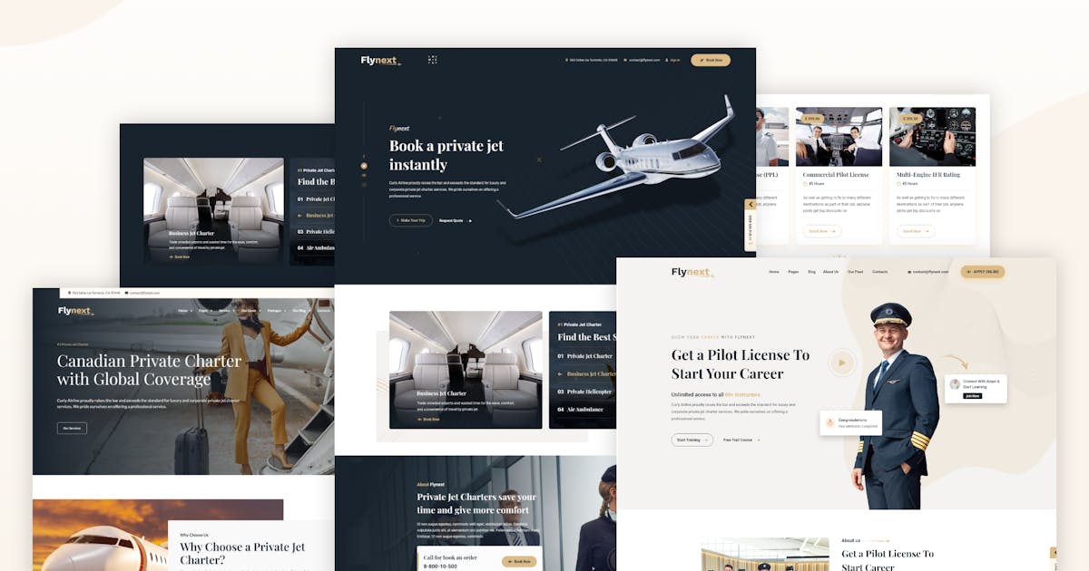 Flynext – Private Airlines Charters HTML Template