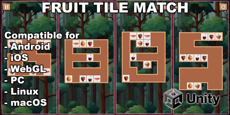Fruit Tile Match - Unity Puzzle Game by NeonSpaceFighter