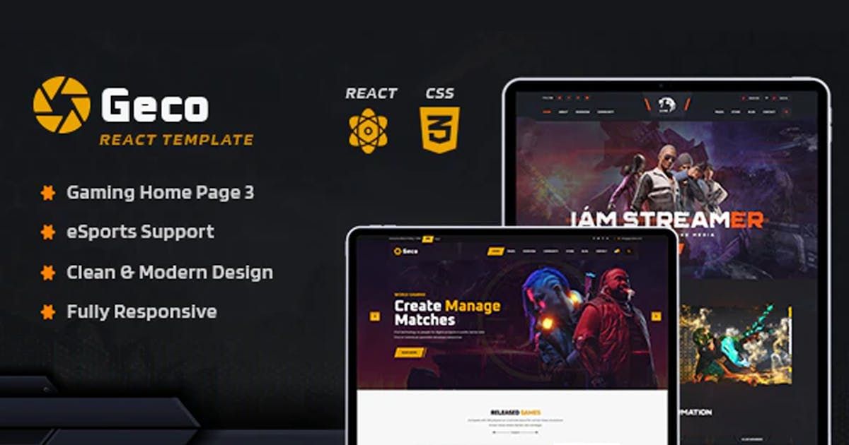 Geco - eSports Gaming React JS Template