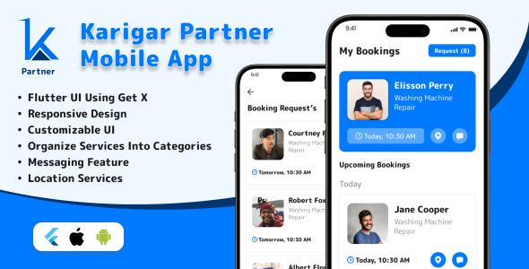 Karigar Partner - Service Provider App - Handyman - Flutter mobile app Template using GetX