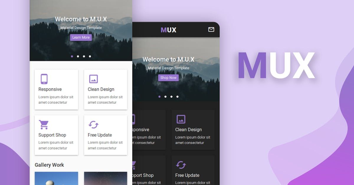 MUX - Material Design UI Kit Mobile Template