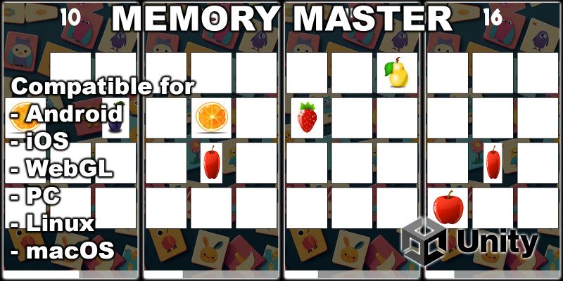 Memory Master - Match Two Of A Kind - Unity Game by NeonSpaceFighter