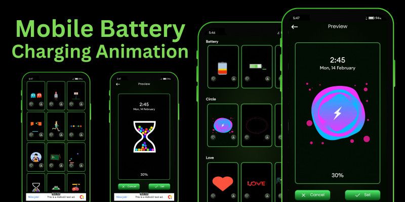 Mobile Battery Charging Animation AdMob Android by MJAppsStudio