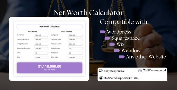 Net Worth Calculator - Web Calculator for your Website