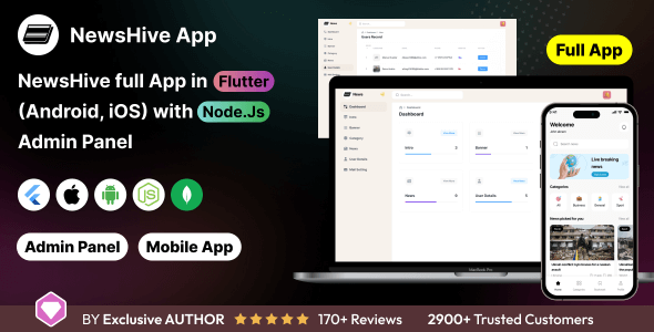 NewsHive: Flutter Full App (Android, iOS) with NodeJs Backend | BuzzStream App