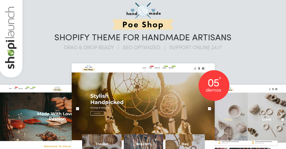 PoeShop - Handmade Artisans Shopify Theme - TemplateMonster