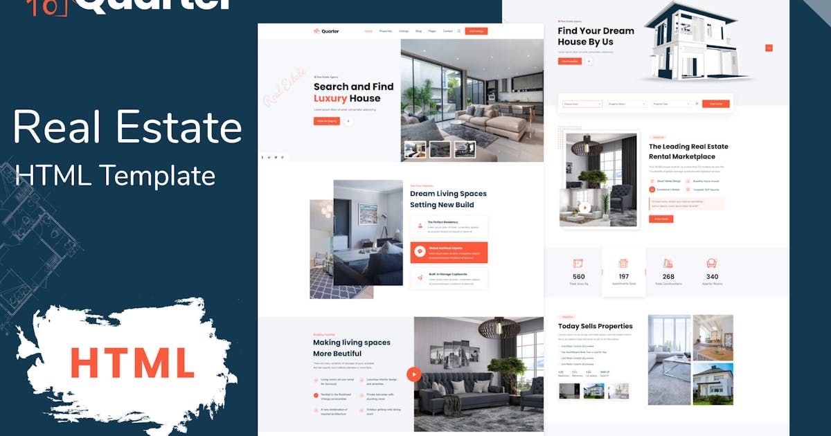 Quarter - Real Estate Bootstrap HTML Template +RTL