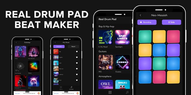 Real Drum Pad Beat Maker with AdMob Ads Android by MJAppsStudio