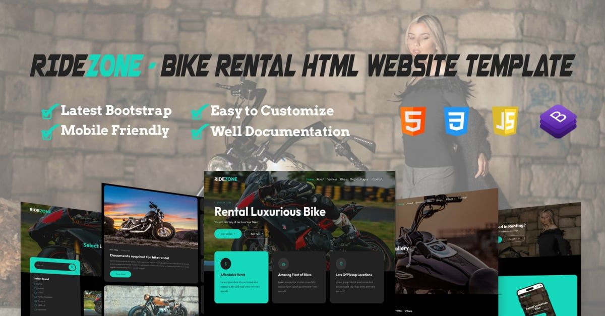 RideZone - Bike Rental responsive html website template