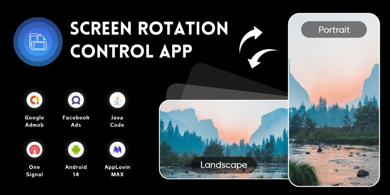 Screen Rotation Control App with AdMob Ads Android by MJAppsStudio