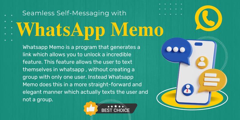 Self-Messaging with WhatsApp Memo by Mubasharanoreen