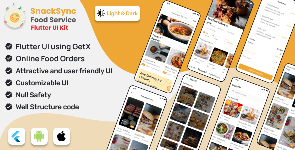 SnackSync Food Service App | iOS/Android - Flutter UI Kit