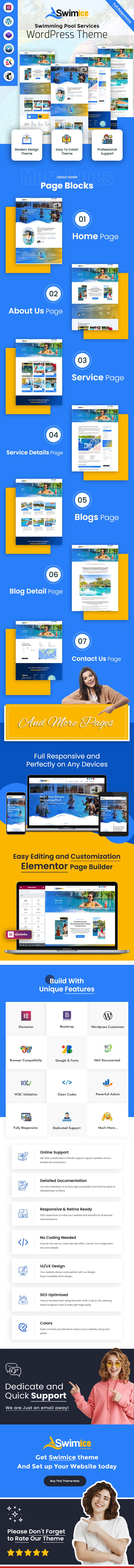 Swimice - Swimming Pool Services WordPress Theme - Features Image 1