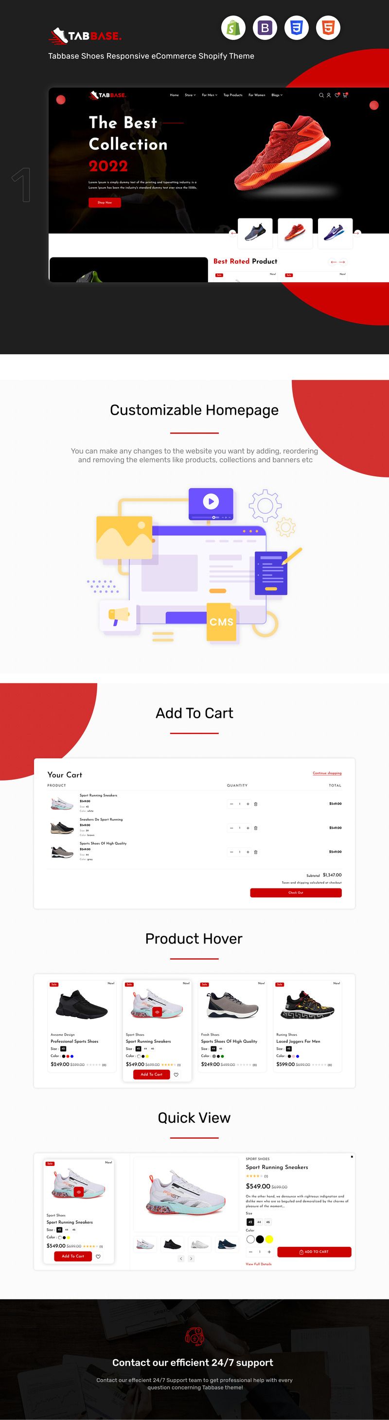 Tabbase - Multipurpose Footwear & Shoes Shopify 2.0 Theme - Features Image 1