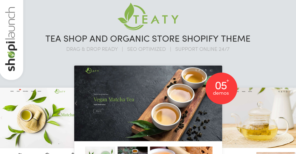 Teaty - Tea And Organic Store Responsive Shopify Theme#117592