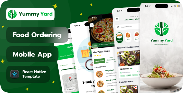 Yummy Yard | Food Ordering App React Native Template image