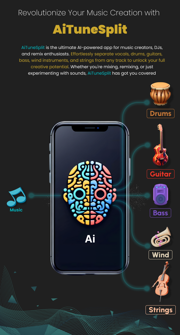 AiTuneSplit - AI separates Instruments from any music easily | Android, iOS | Full Flutter app - 5