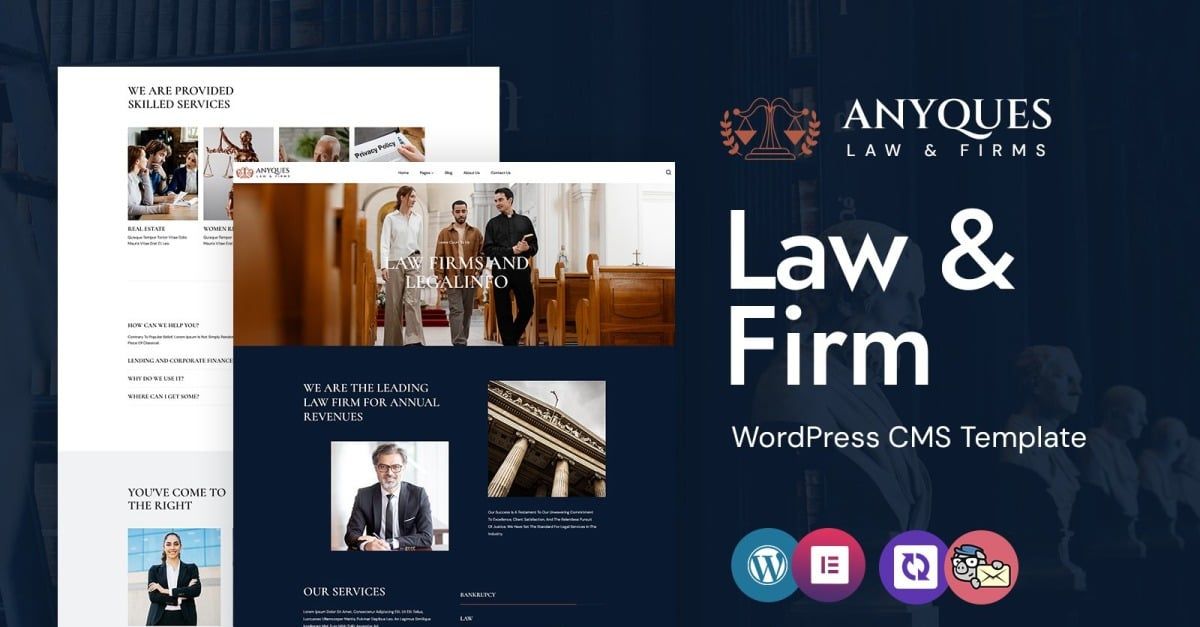 Anyques - Law Firm And Lawyer WordPress Elementor Theme