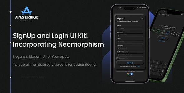 Flutter Neomorphic Auth UI Kit, Login and Sign Up UI