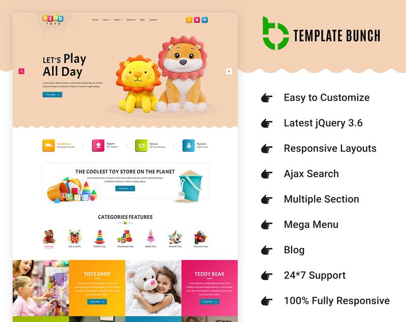 Kids Toys - Responsive Shopify Theme for eCommerce - Features Image 1