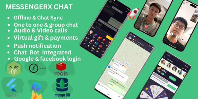 MessengerX - Flutter x NodeJS Chat Mobile App by Vengamo