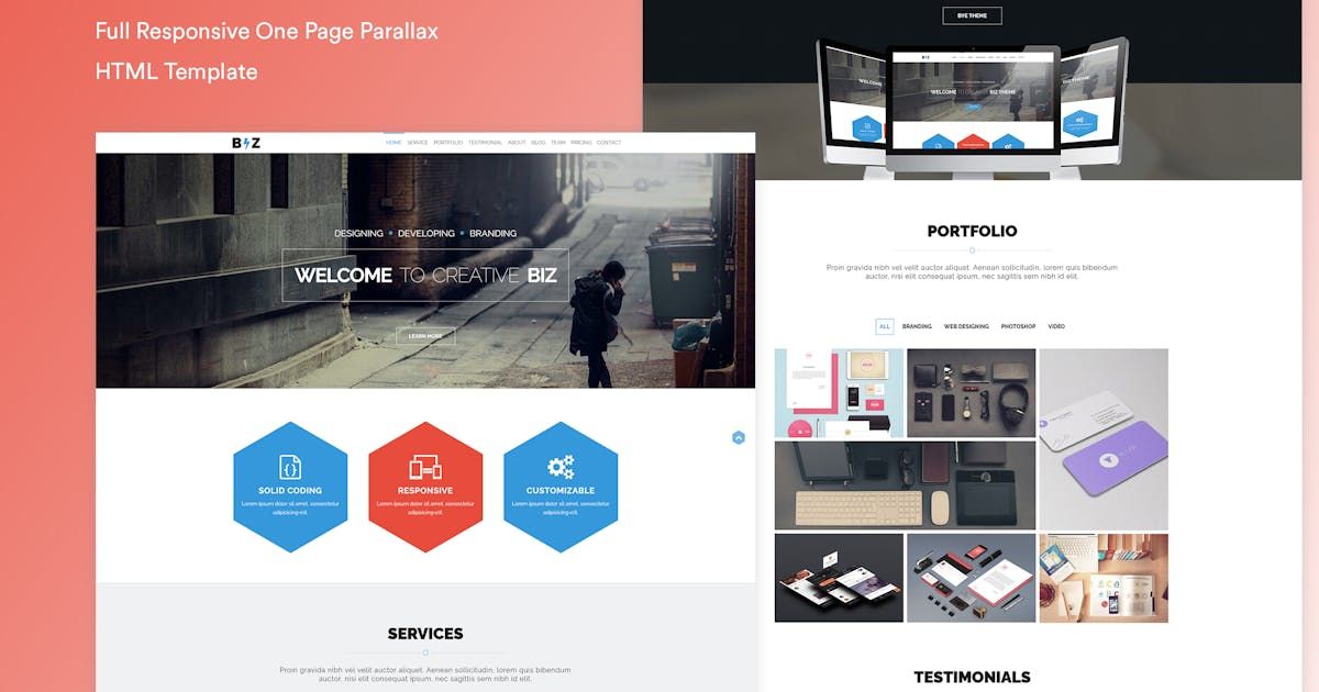One Page Parallax HTML Template