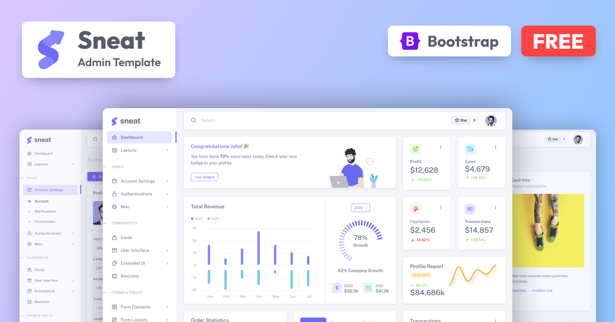 Sneat Dashboard FREE - Bootstrap 5