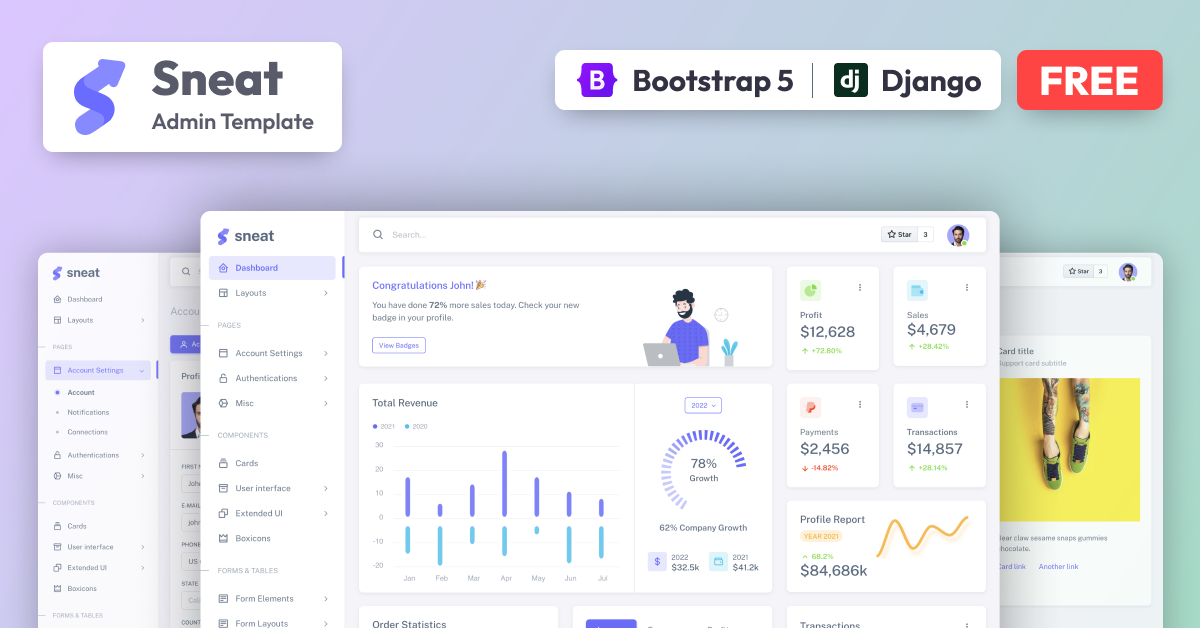 Sneat Dashboard Free - Django 5