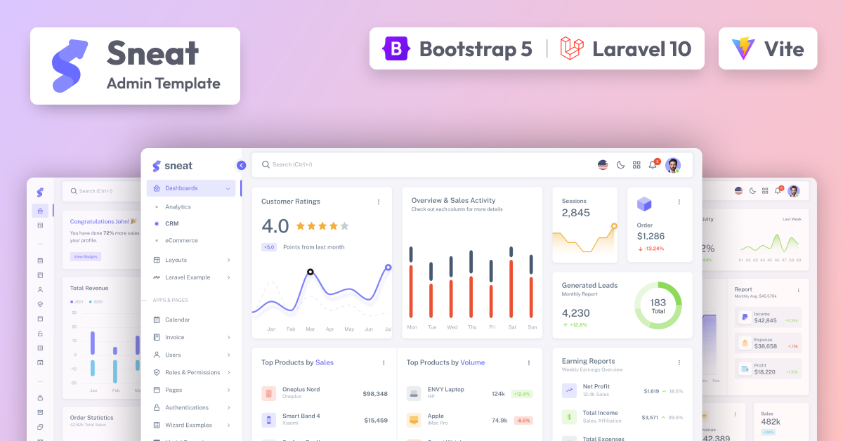 Sneat Dashboard PRO - Laravel 10