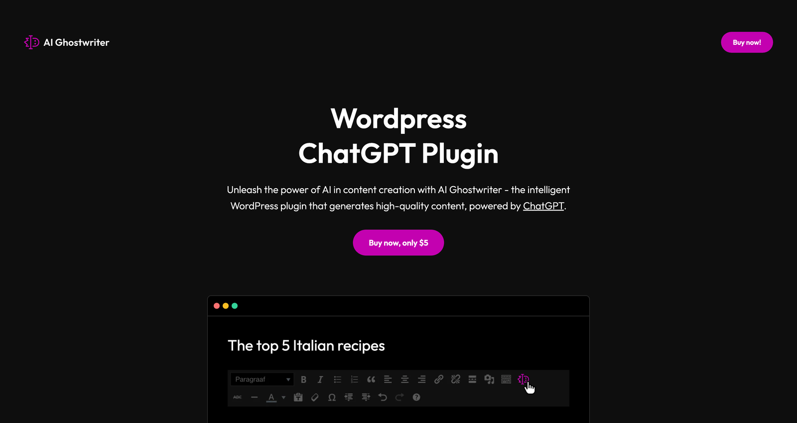 AI Ghostwriter - The Ultimate WordPress Plugin for ChatGPT-powered Content Creation