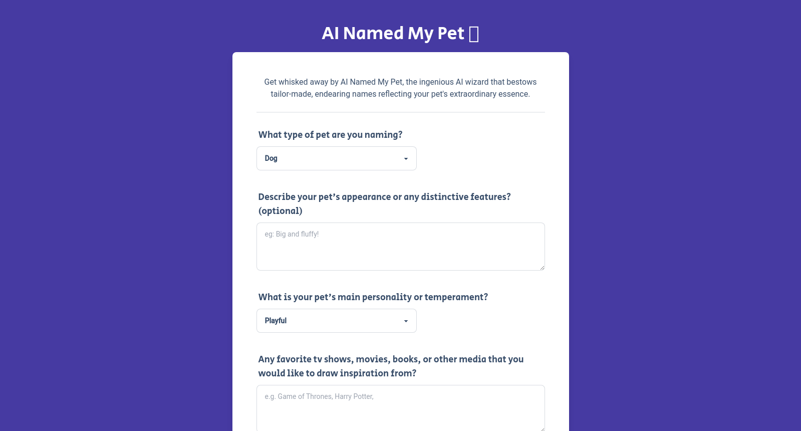 AI Named My Pet