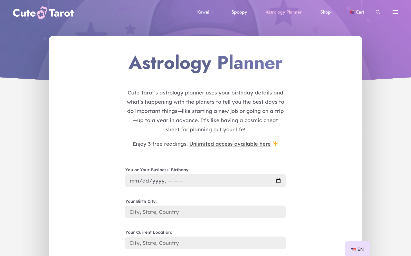 Astrology Planner – Cute Tarot