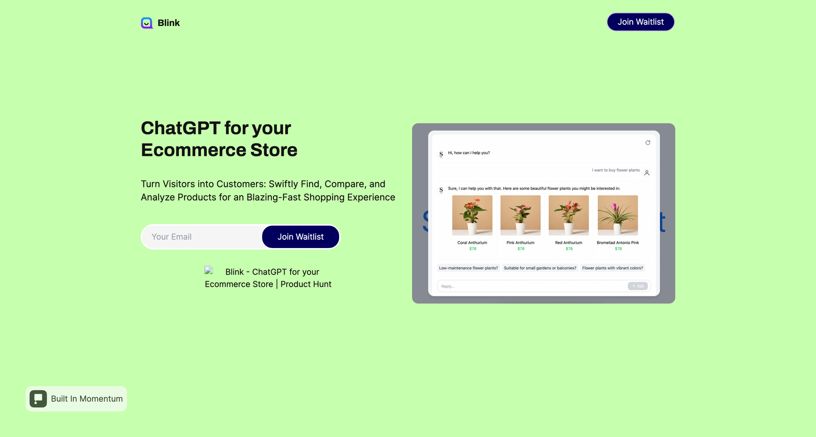 Blinkn - ChatGPT for Shopping