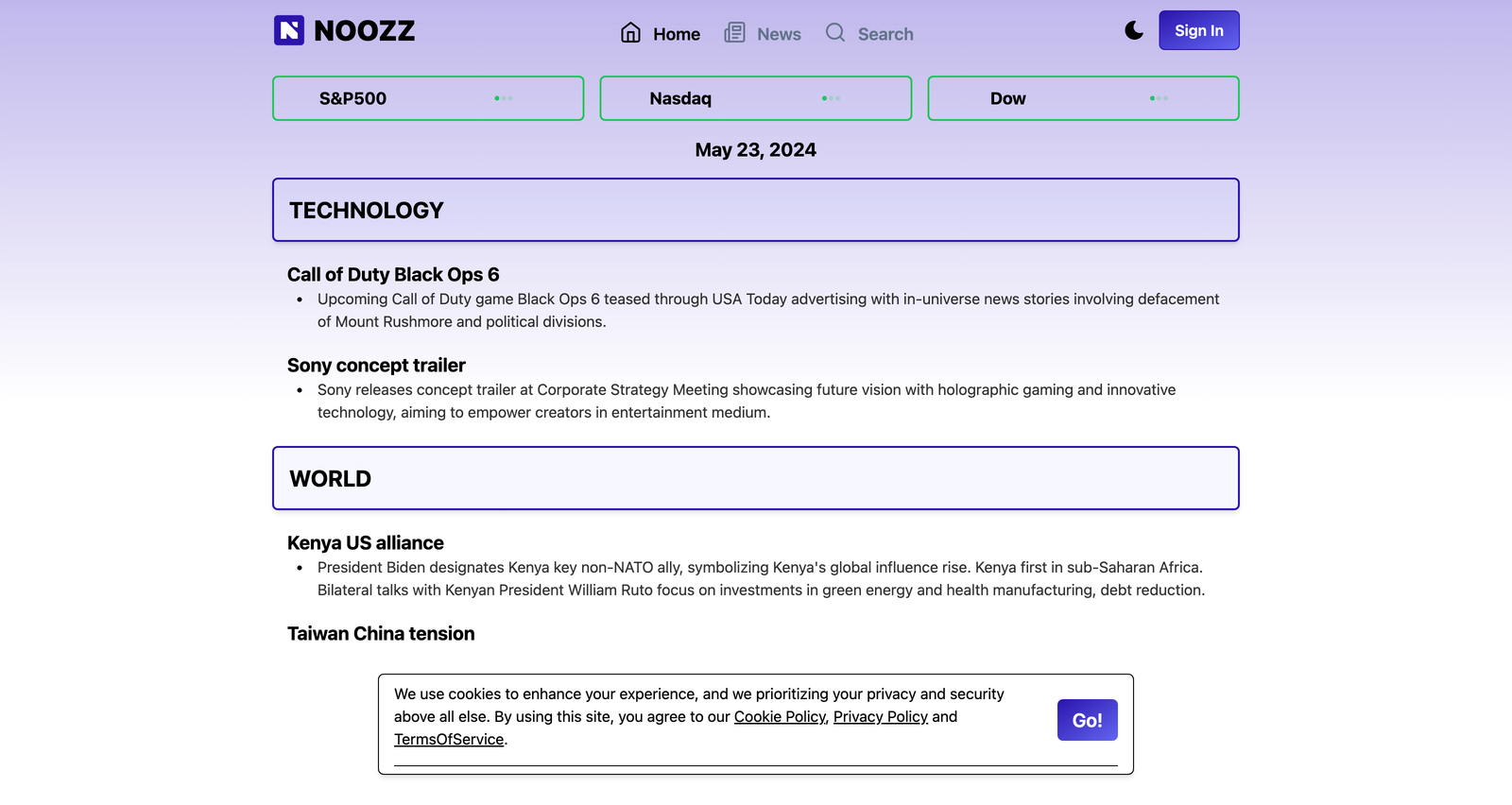 Noozz - AI Powered News Summaries