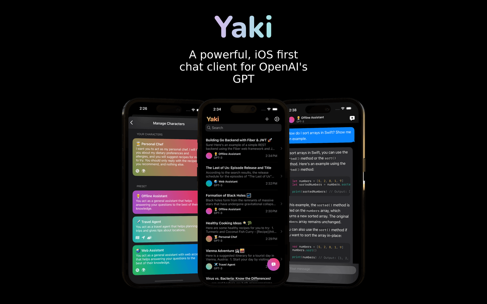 Yaki - A powerful, iOS first GPT chat client