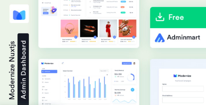 Modernize Free Nuxtjs Admin Template image