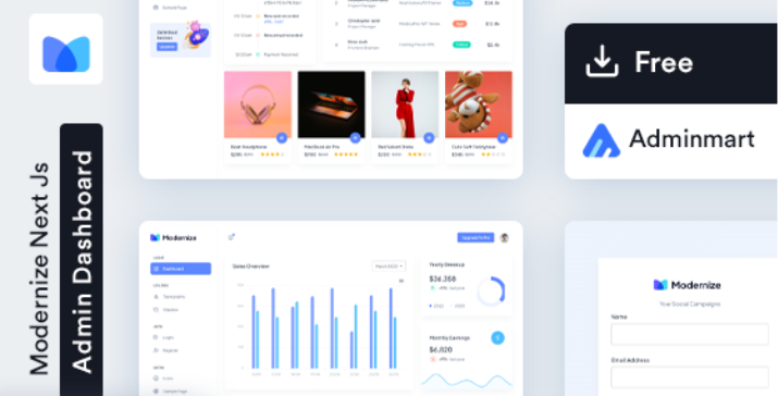 Modernize Free NextJS Admin Template image