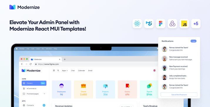 Modernize React MUI Admin Dashboard Template